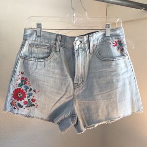 MADEWELL jean shorts with embroidery!